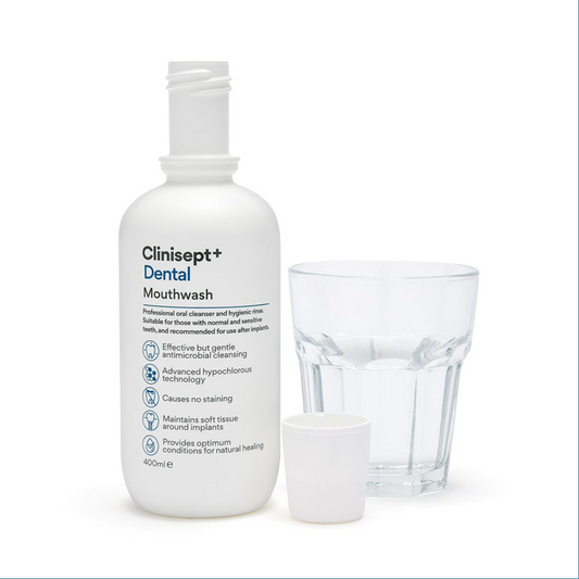 Clinisept+ Dental Mouthwash - 400ml with Integrated Cup (For Home Use) - Clinisept