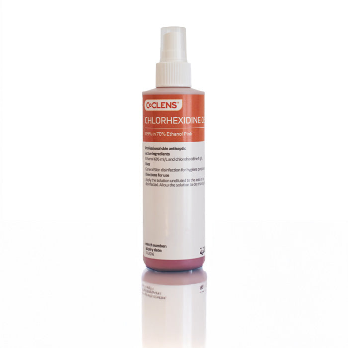 Co-Clens 0.5% Chlorhexidine in 70% Ethanol Pink - Spray 200ml -