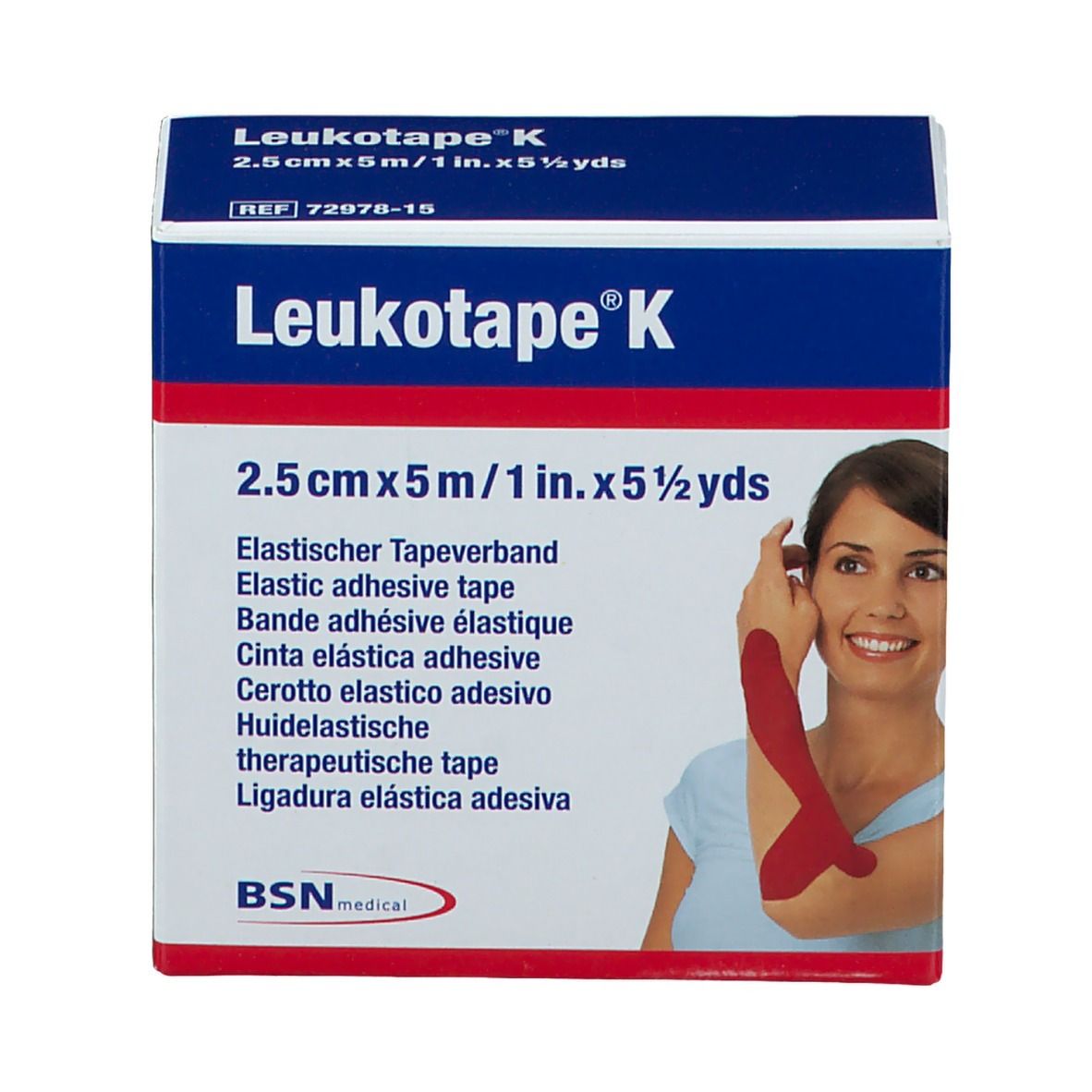 Leukotape® Kinesiology Tape 2.5cm x 5m - Red Pack of 5 - BSN
