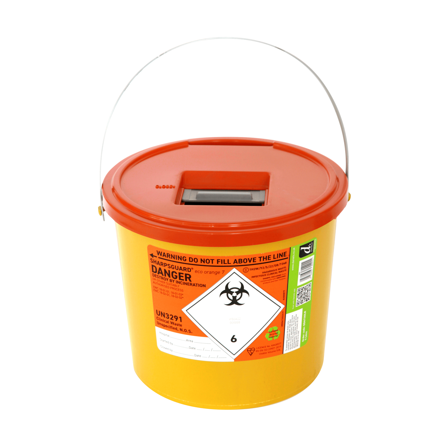 Sharpsguard Orange 7 Ltr Sharps Bin - Daniels