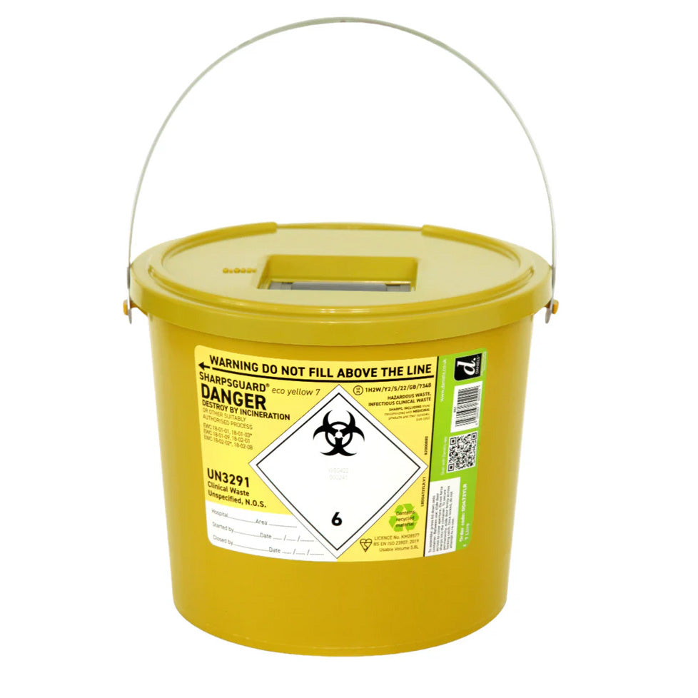 Sharpsguard Yellow Sharps Bin - 7 Litre -