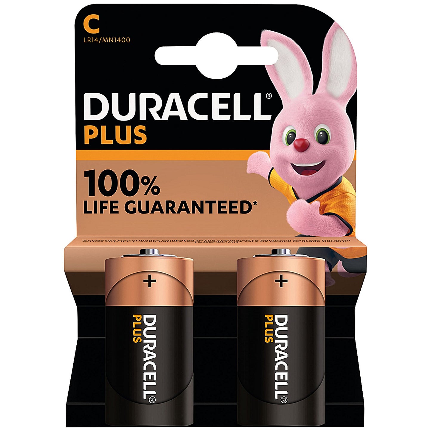 Duracell Plus C Alkaline Batteries - Pack of 2 -
