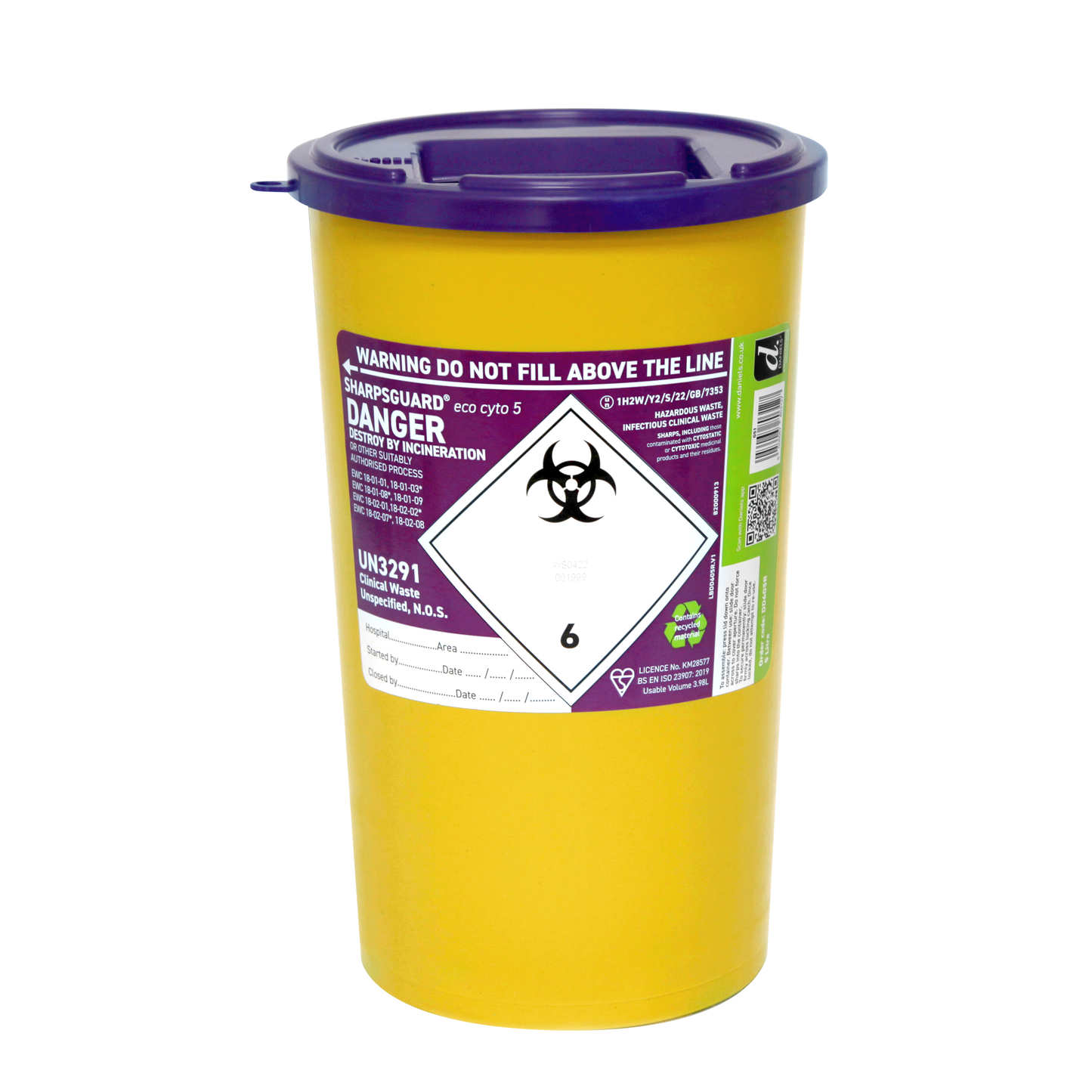 Sharpsguard Cyto 5 Litre Sharps Bin -