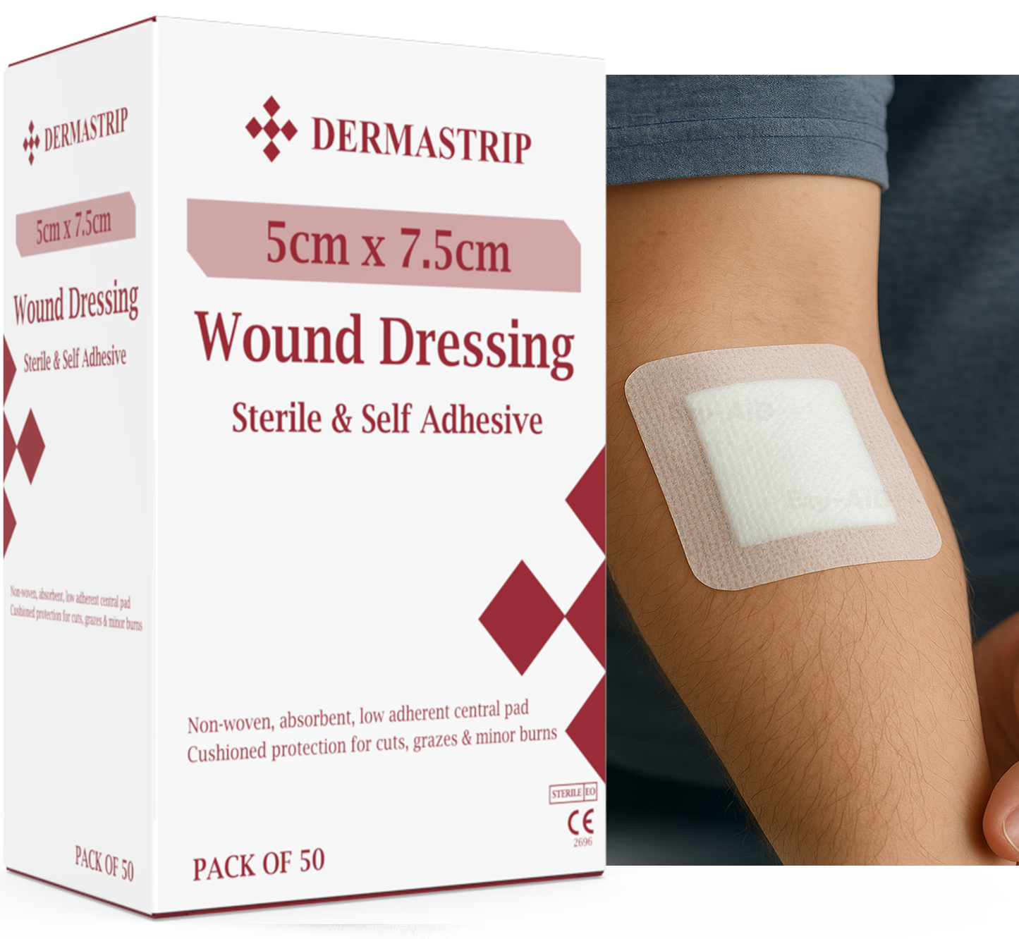 Ezy-Aid Dermastrip Sterile Wound Dressing 8x10cm pack of 50 -