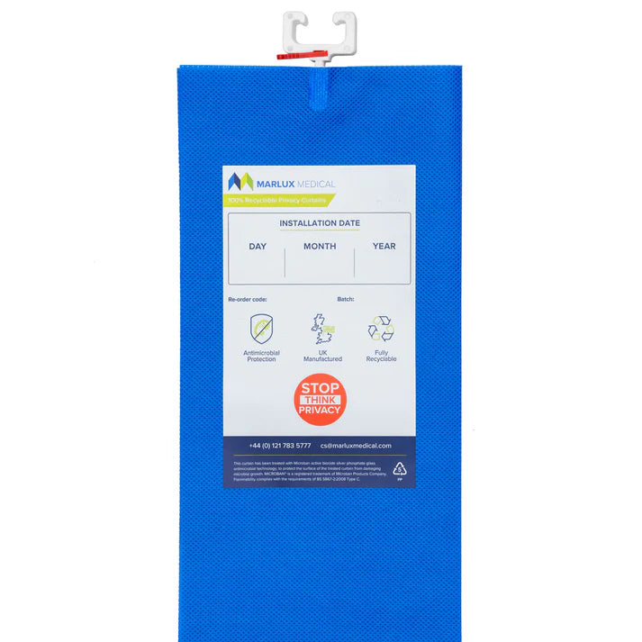 Marlux Medical Antimicrobial Treated Cubicle Curtain 2400mm x 1950mm - External Hanging Fast Fit - Case of 24 -