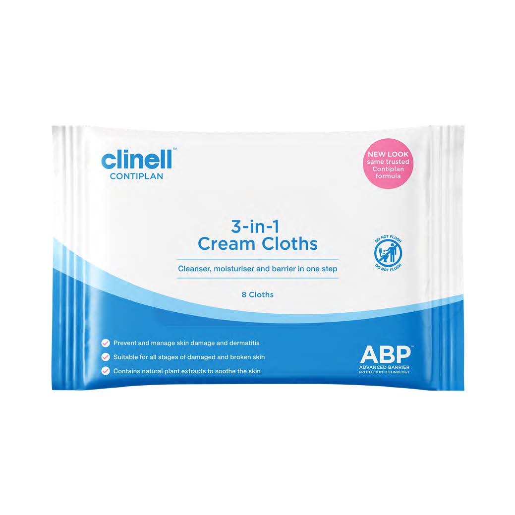 Clinell Continence Care Wipes - Pack of 8 -