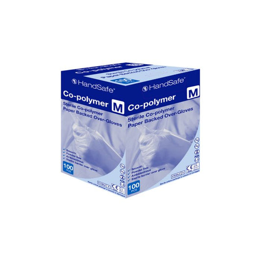 Handsafe Clear Co-Polymer Powder Free Sterile Disposable Glove - Box of 100 -