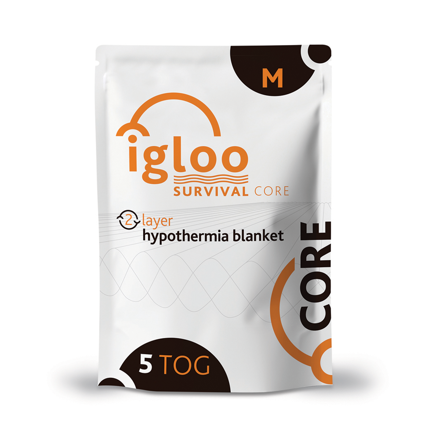 Igloo 5 Tog Emergency Thermal Blanket - 2Layer Medium CORE Orange -