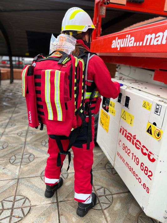 Compact Modular Tactical Backpack Red - Polyester -