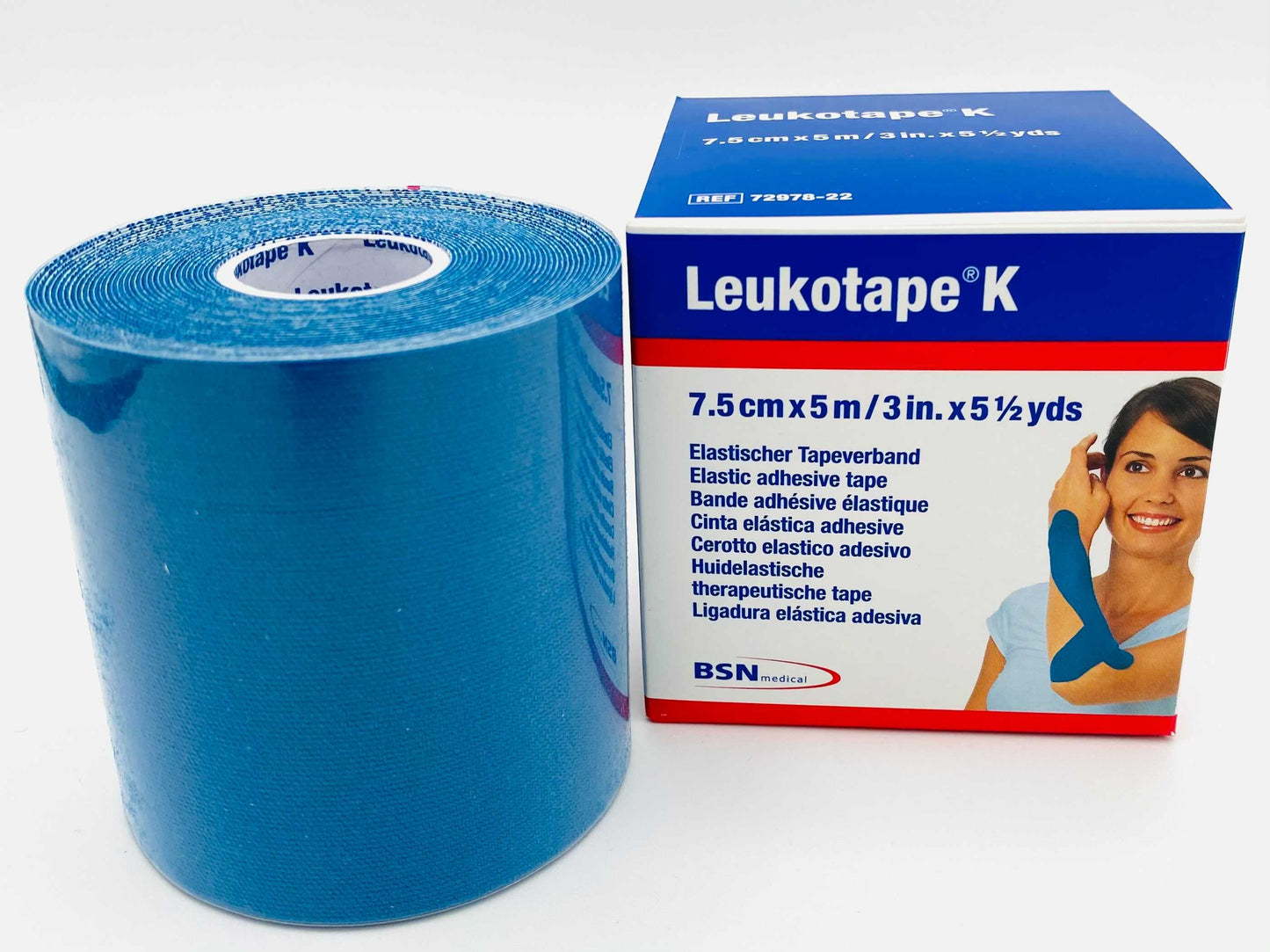 Leukotape® Kinesiology Tape 7.5cm x 5m - Blue Pack of 5 - BSN