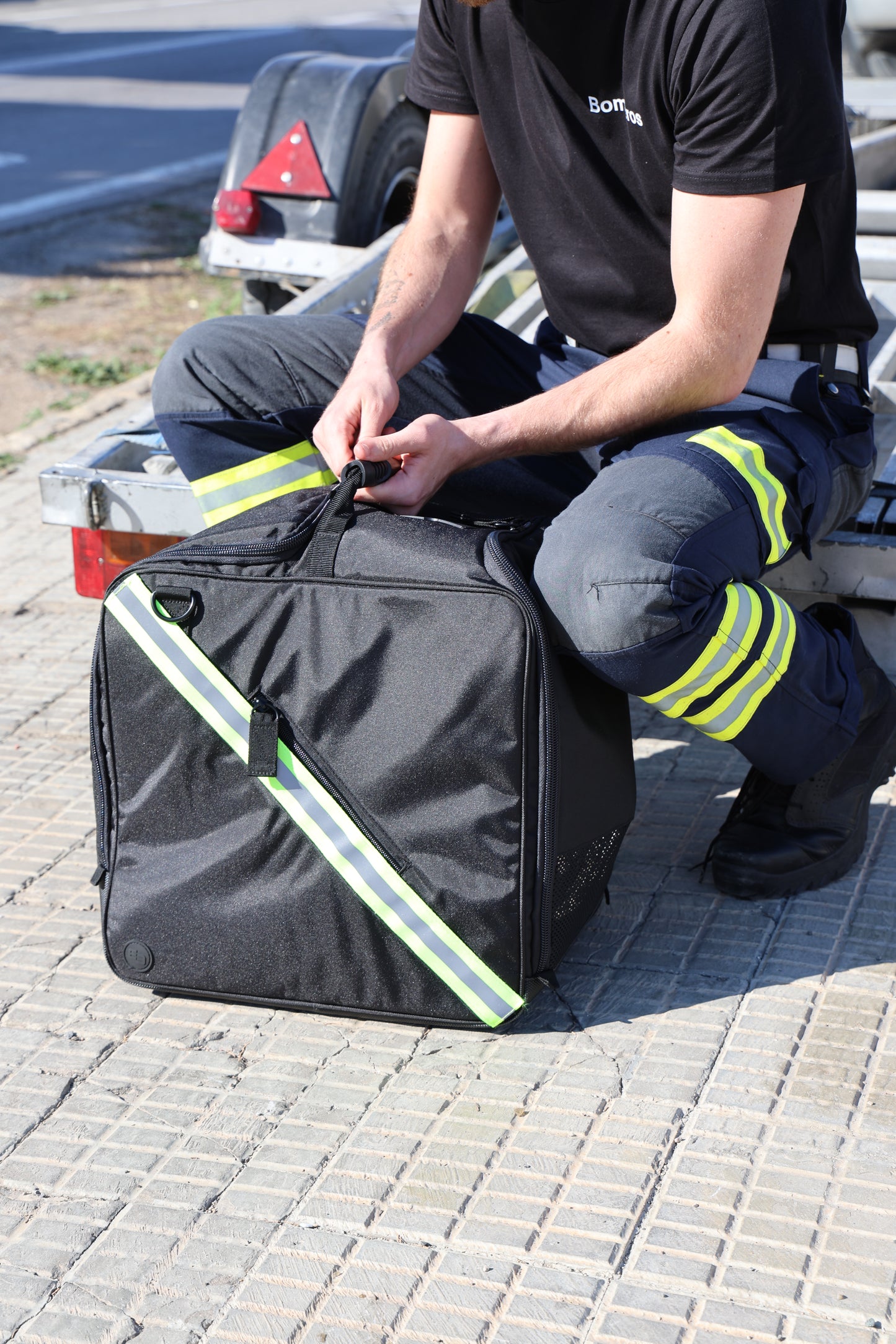 Secure Transport Bag for Boots and Helmet - Black -