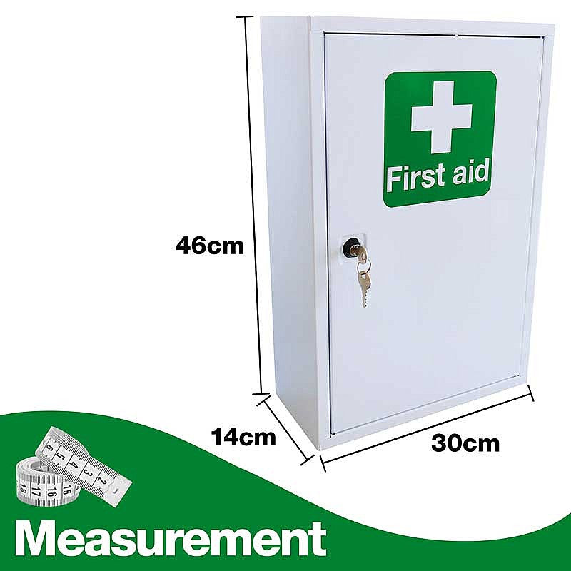 British Standard Compliant Stocked Medium-Sized First Aid Cabinet (BS 8599-1:2019+A1:2026) -