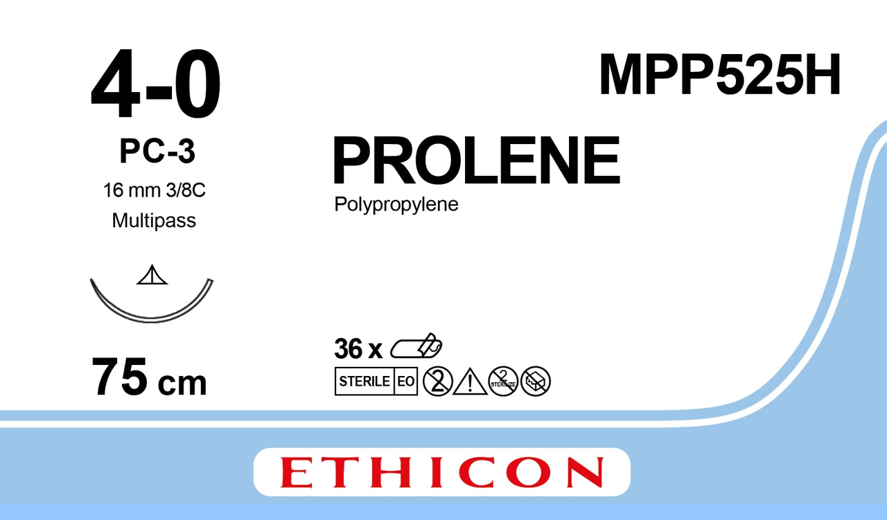 PROLENE® Polypropylene Suture - Monofilament - 16mm - 3/8C - Box of 36 -