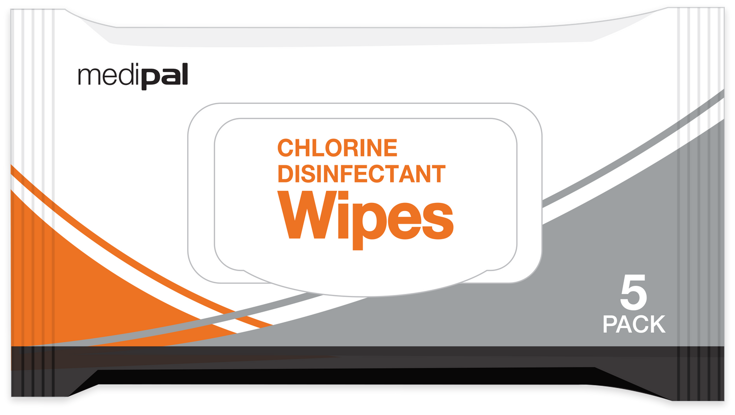 Medipal Chlorine Sporicidal Wipes - Pack of 5 Extra Large Wipes