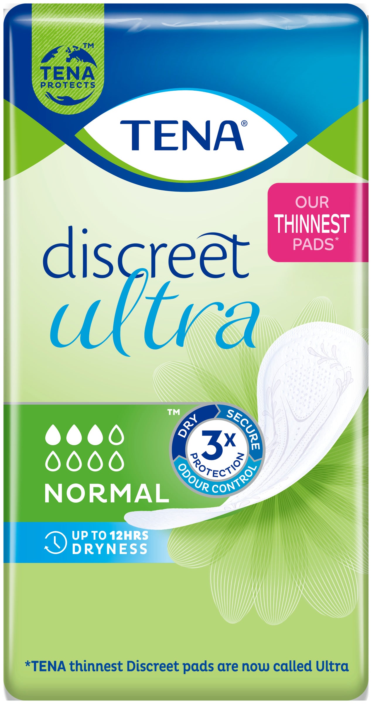 TENA Discreet Ultra Pad Normal - 16 Pack - Tena