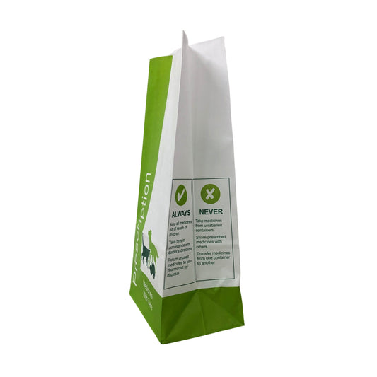 ProPac® Vet Paper Prescription Bags - (h)240 x (w)120 x (g)80mm - Pack of 1000 - Valley Northern