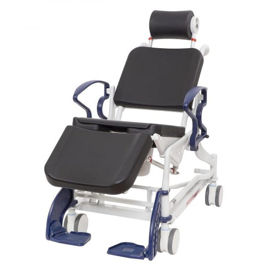 Manual Tilting Shower Chair Commode (200kg) - Fixed Height, Inc Seat without Hygiene Opening