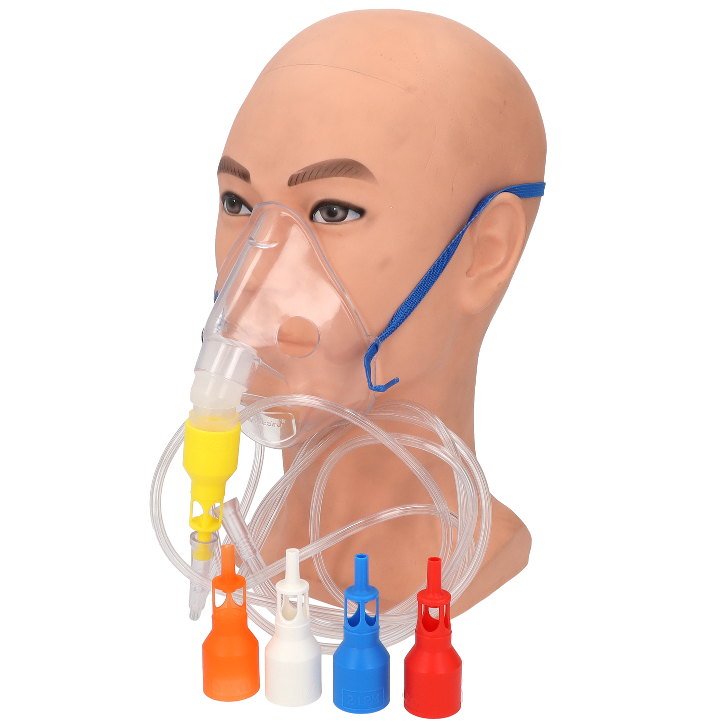 Adult Oxygen Mask With 5 Venturies (24%, 28%, 31%, 35% & 40%) & Additional Tubing