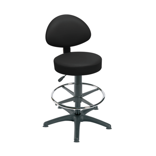 Sunflower High Level Gas-Lift Stool with Back Rest, Foot Ring & Glides -