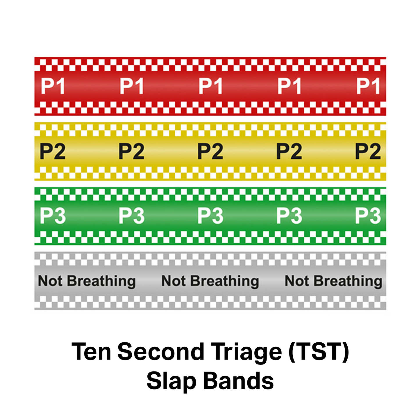 NHS Ten Second Triage (TST) Slap Band - P2 Yellow - Medisave UK