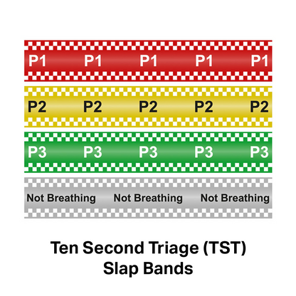 NHS Ten Second Triage (TST) Slap Band Pack of 20 - Red Case