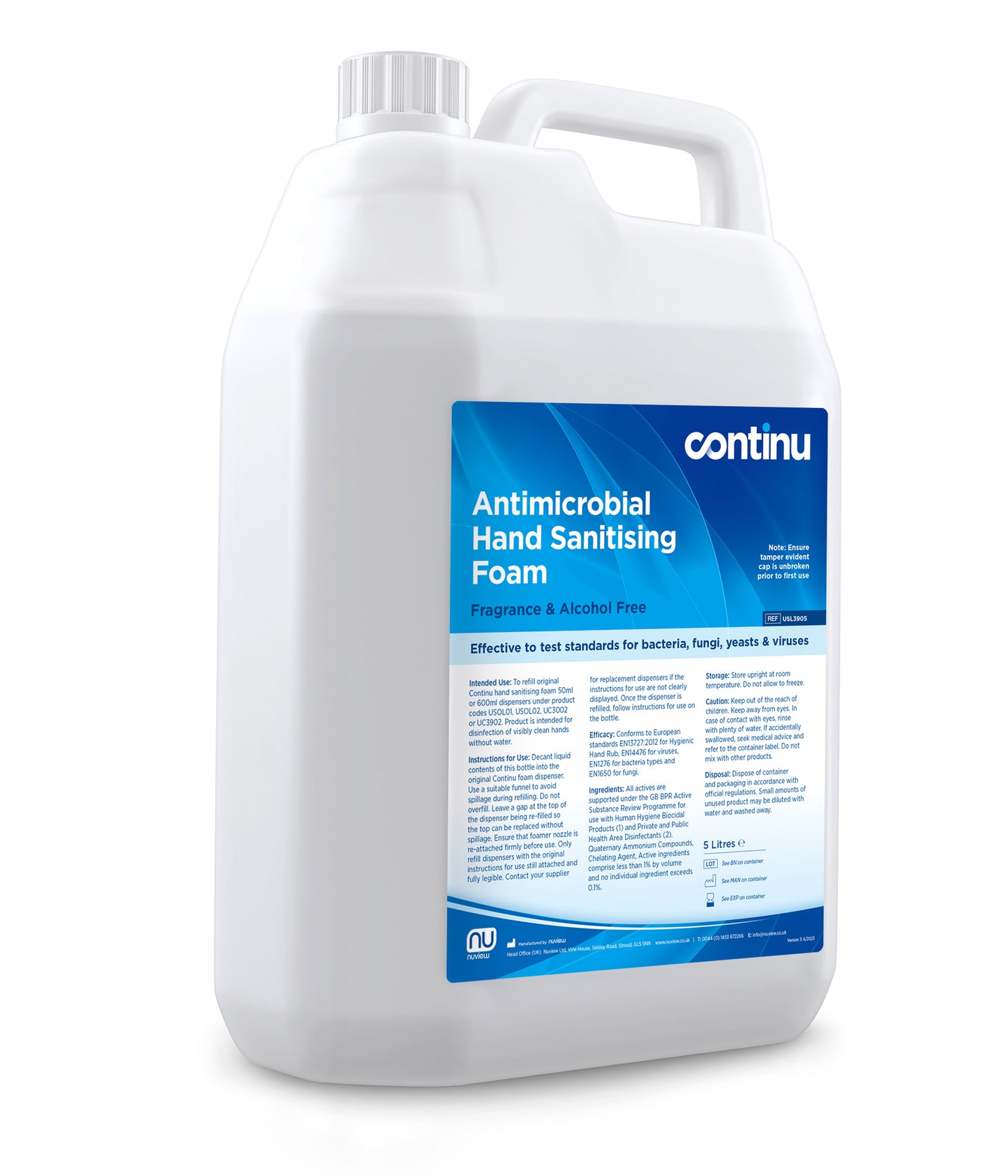 Continu 5 Litre Hand Sanitising Foam x 1 -