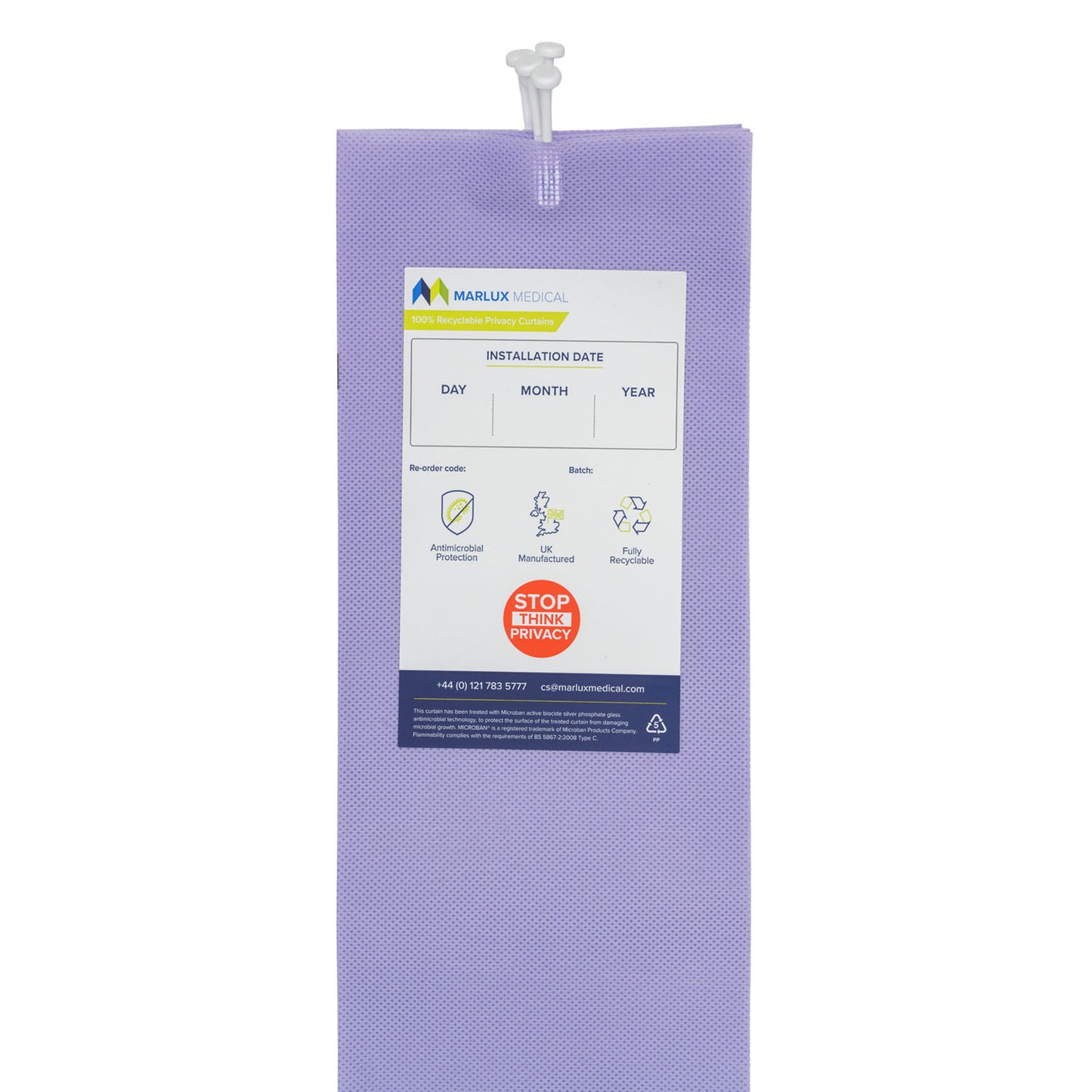 Marlux Medical Antimicrobial Treated Cubicle Curtain - 4200mm x 1950mm - Case of 12 -