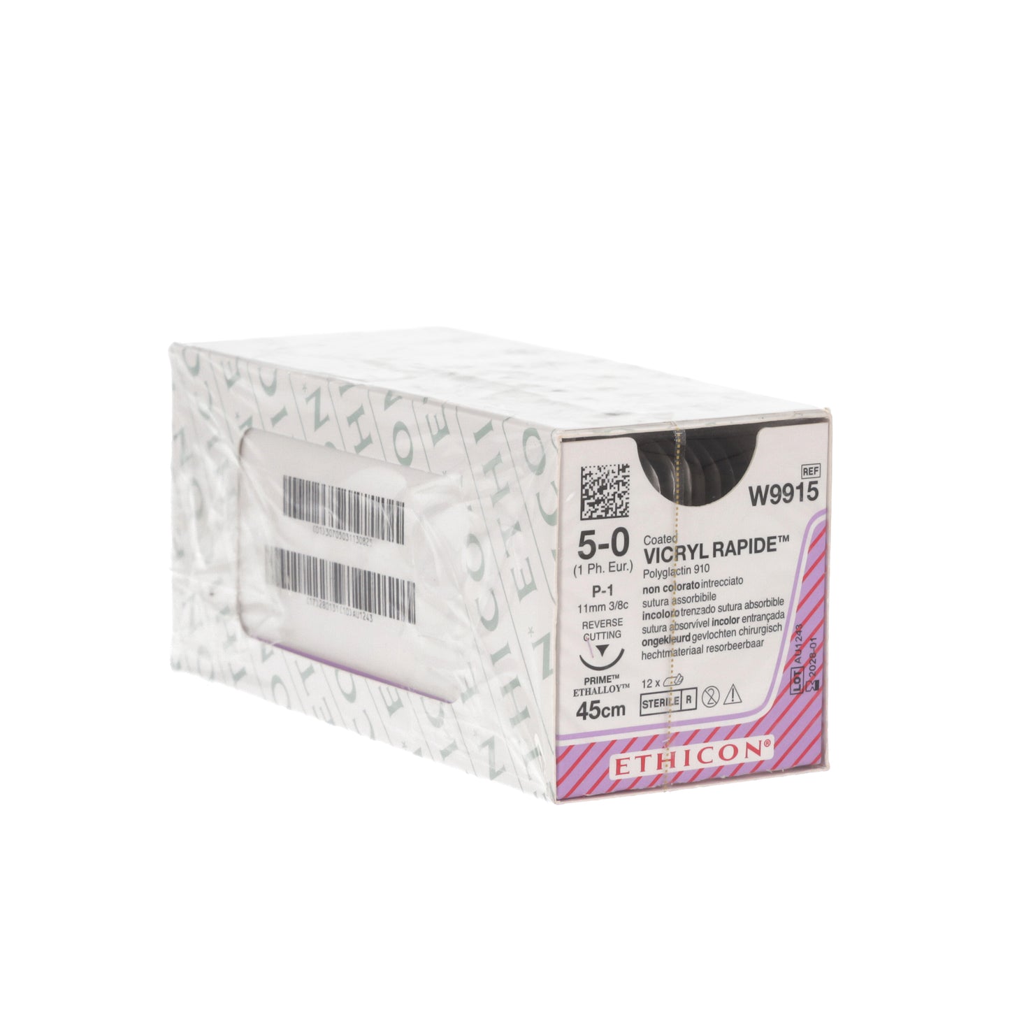 Coated VICRYL rapide Suture: 11mm 45cm undyed 5-0 1 (x12) -