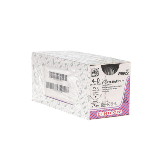 Coated VICRYL rapide Suture: 19mm 75cm undyed 4-0 1.5 (x12)