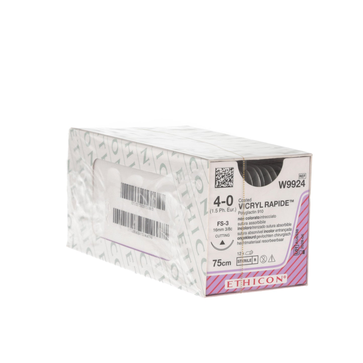 Coated VICRYL rapide Suture: 16mm 75cm undyed 4-0 1.5 Single - Ethicon
