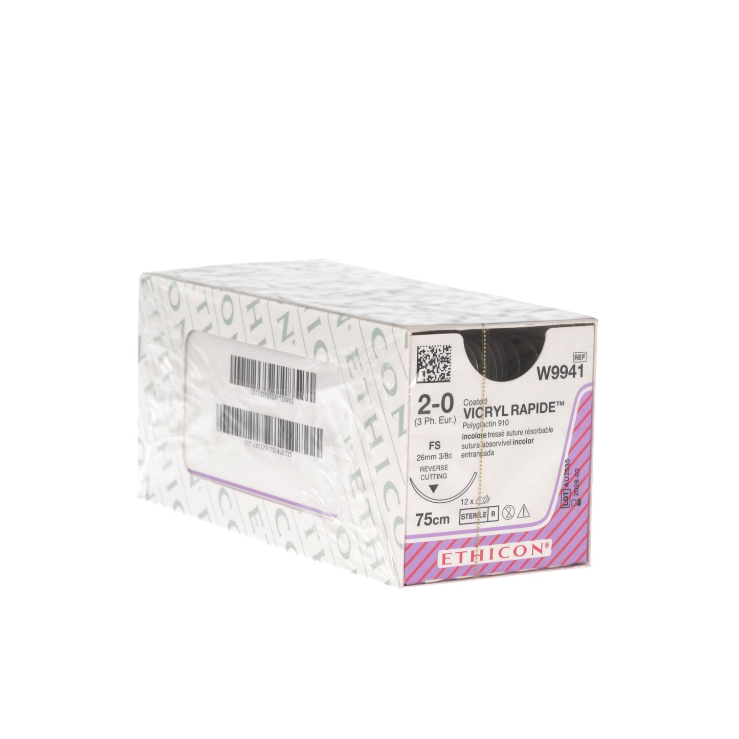 Coated VICRYL rapide Suture: 26mm 75cm undyed 2-0 (x12)