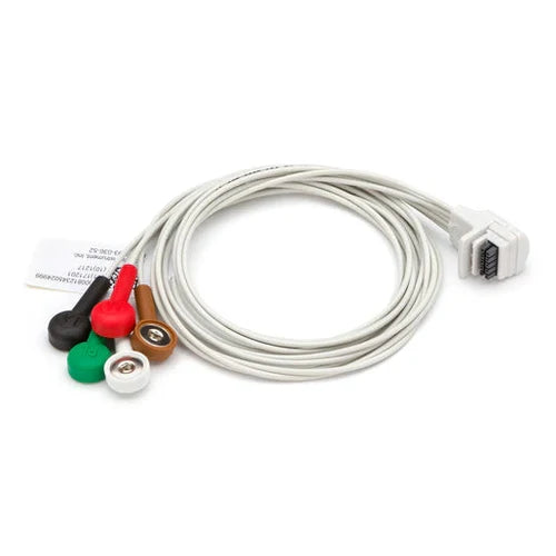 Patient cable H3+ 5 wire IEC Snap 69 cm - Grey
