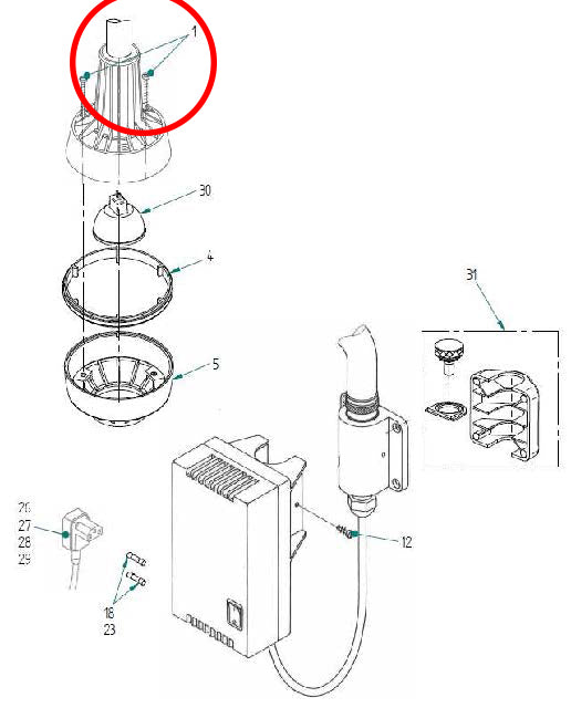 Lens Screw - for Heine 5000 Examination Light -