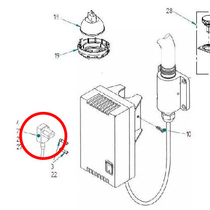 Power Supply Cord 240V GB - for Heine 1200 Examination Light -