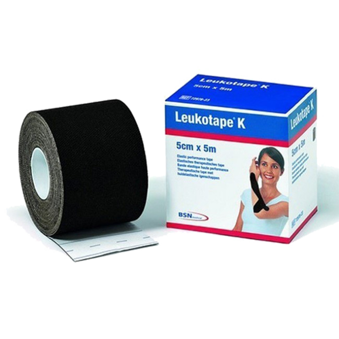 Leukotape® Kinesiology Tape 5cm x 5m - Black Pack of 5 - BSN