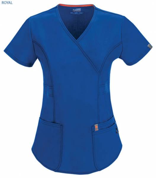 Cherokee Scrubs Mock Wrap Top - Cherokee