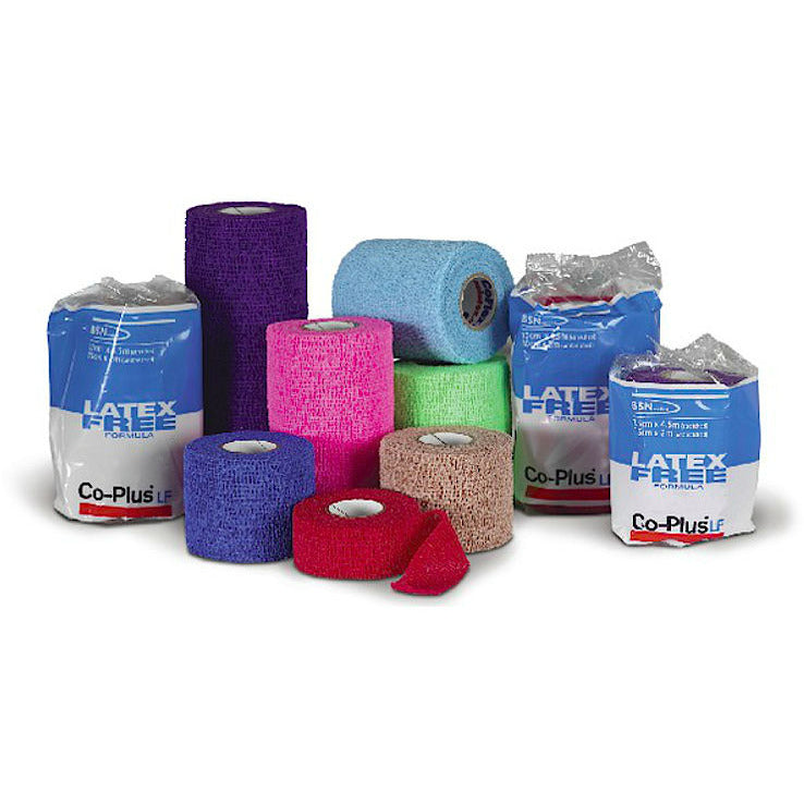 Co-Plus Latex-Free Cohesive Bandage Mixed 10cm x 4.5m Stretched Pack of 18 - CLEARANCE due to short date - BSN