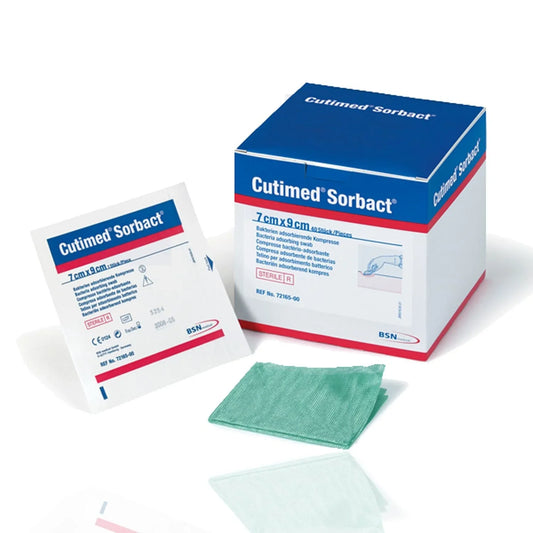 Cutimed Sorbact Swabs 4cm x 6cm - Pack of 40 - CLEARANCE - Short Dated 11/2024