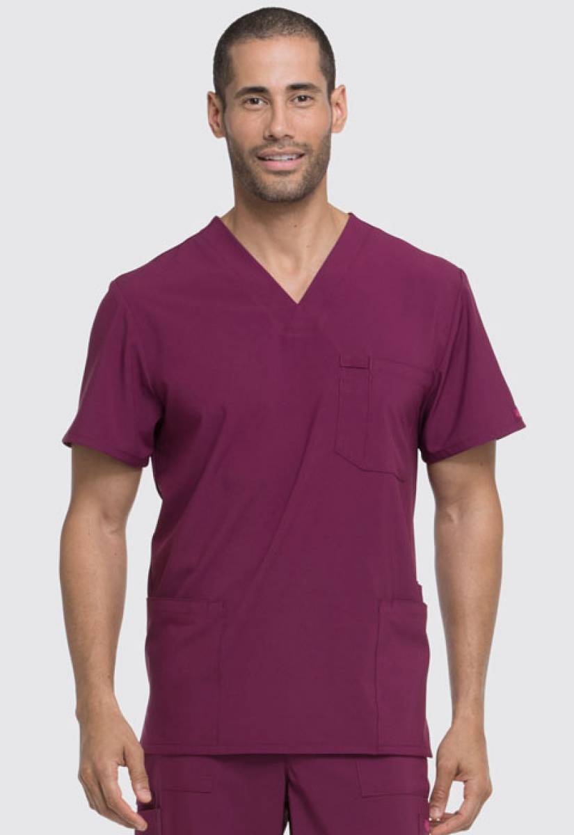 Dickies Male V-Neck Top - Wine - Medium - Medisave UK
