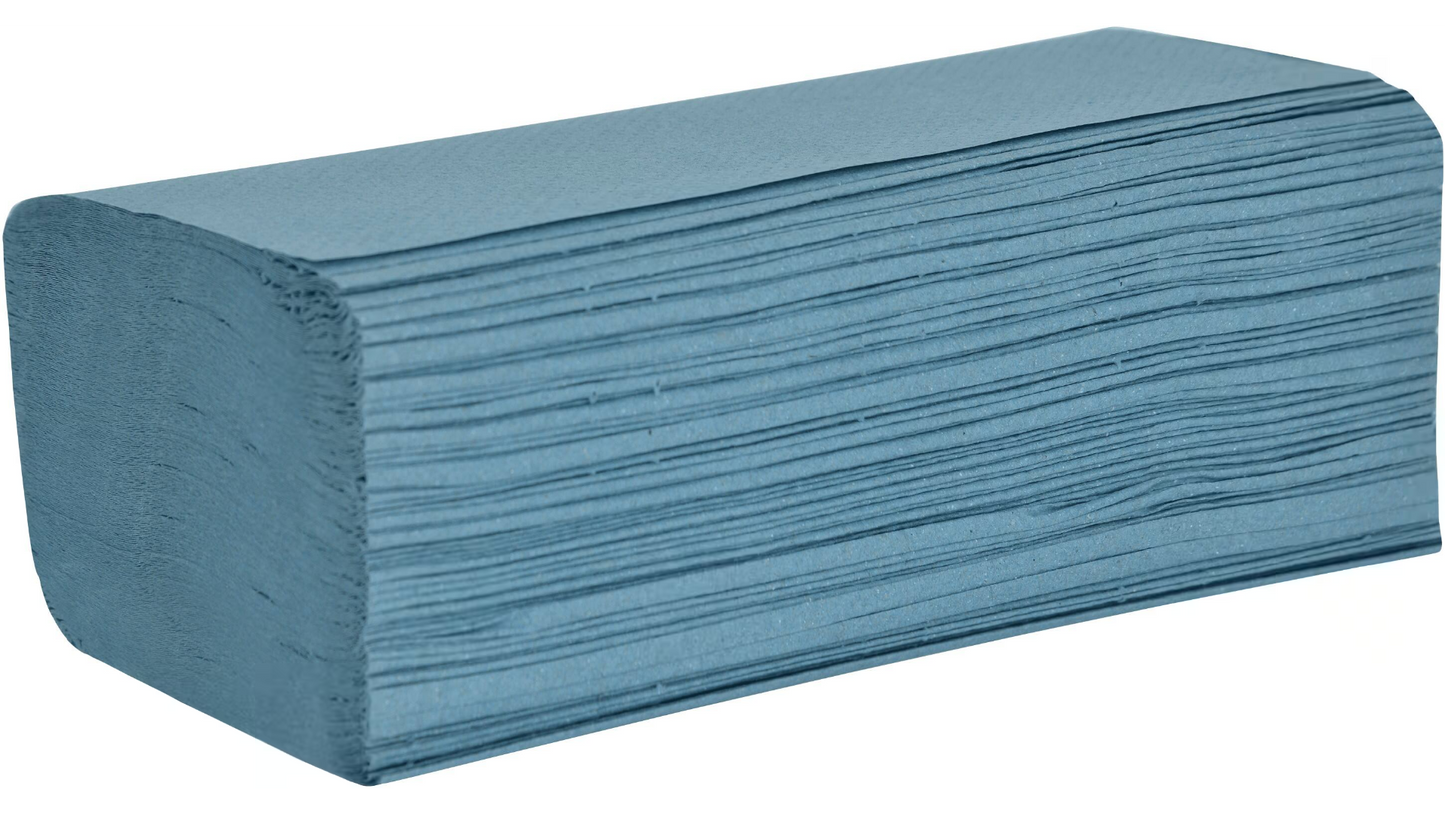 Essentials 1ply Blue V Fold Hand Towel 3510 Sheets - Northwood