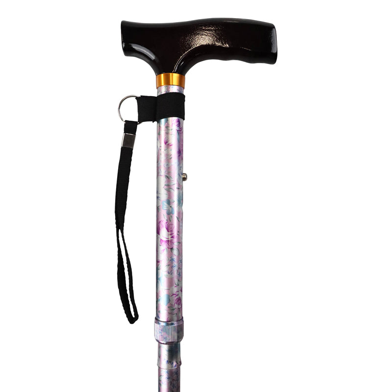 Folding Cane with Strap -