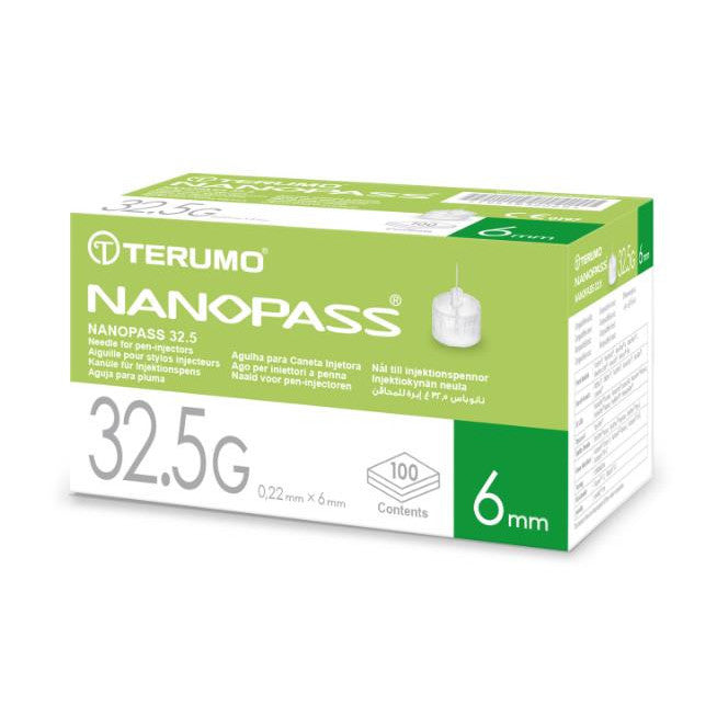 Nanopass® 32.5G Needle for Pen Injectors - 6mm - Pack of 100 -