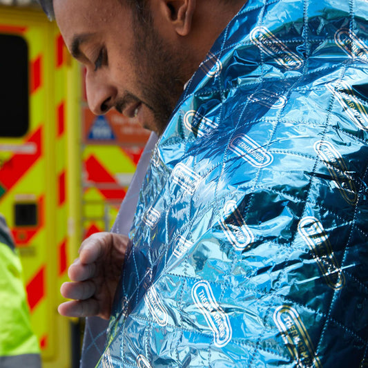THERMARMOUR Emergency Blanket with tape, 2m x 1.5m - Blue -