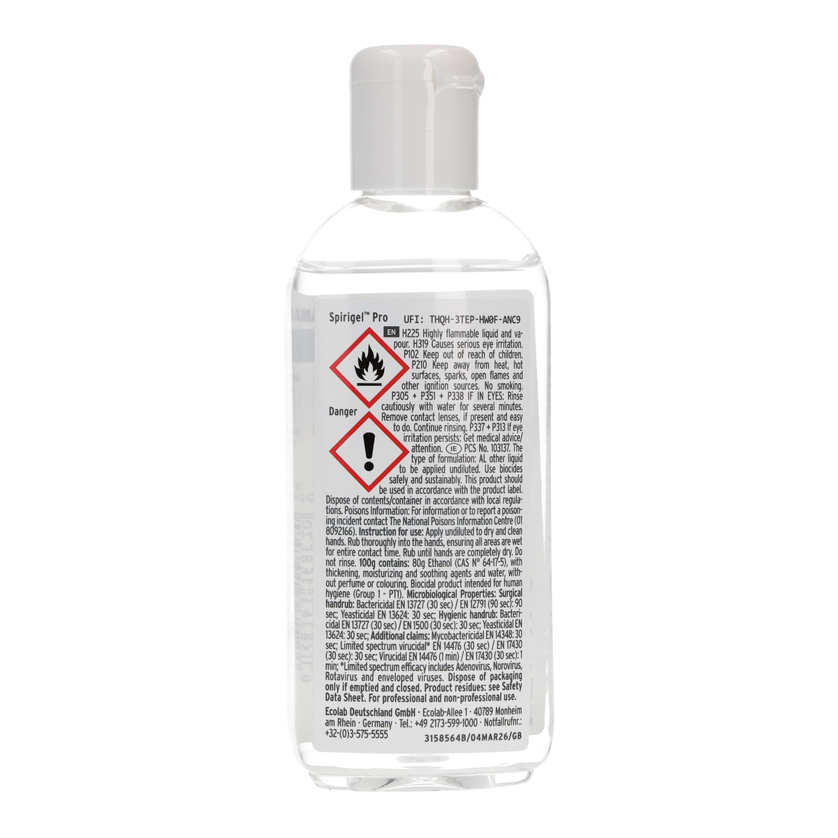 Spirigel Pro Virucidal Hand Sanitiser 100ml - Single -