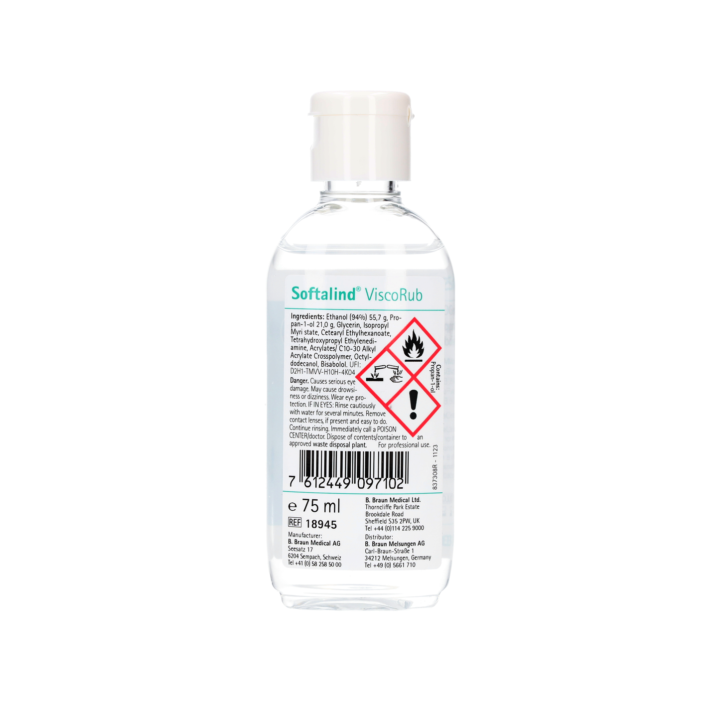 Softalind Vis-R Bottle 75ml Hand Disinfectant -
