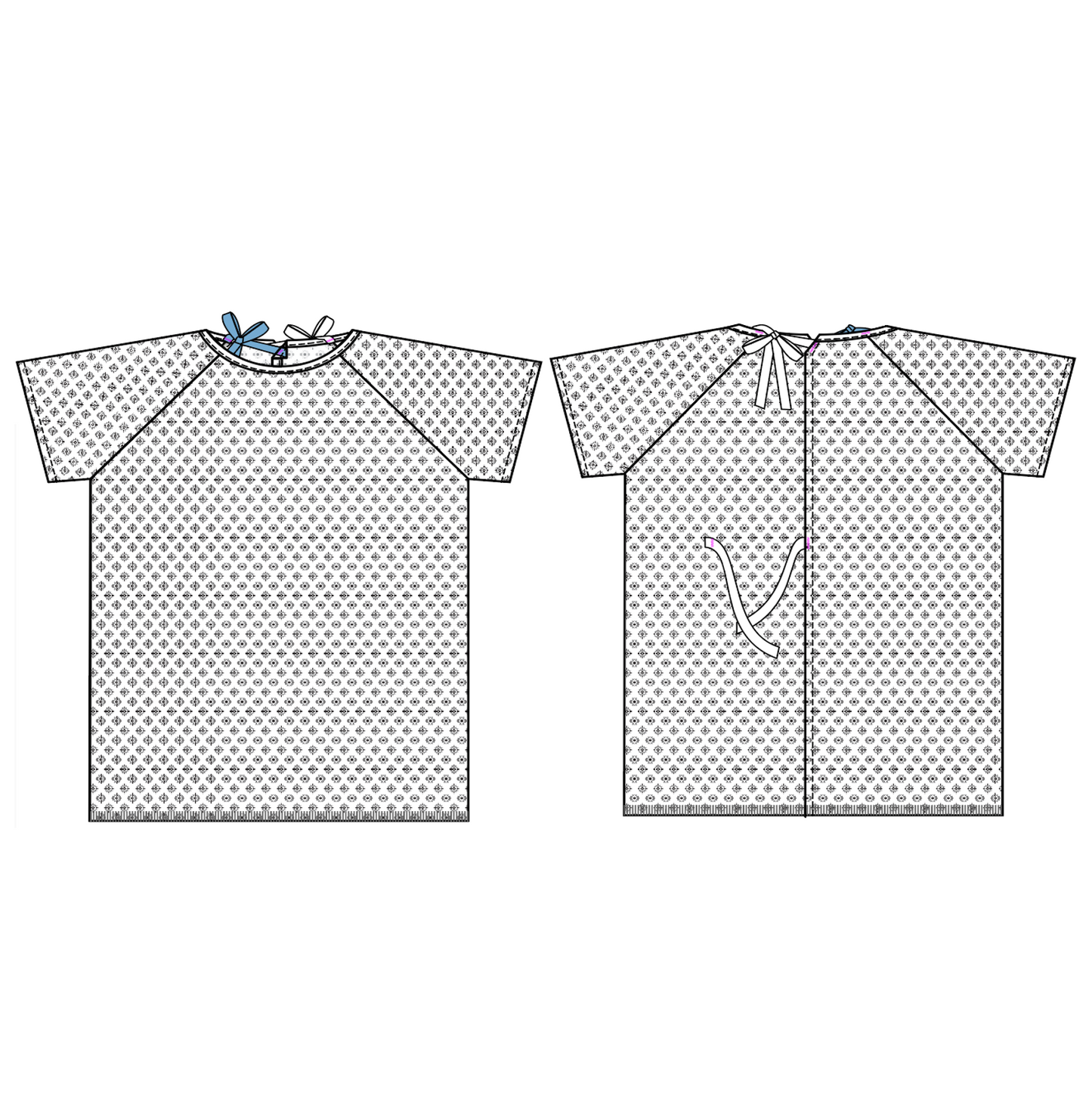 Polycotton Wraparound Examination Gown, Tahborg Blue - Size 4XL -