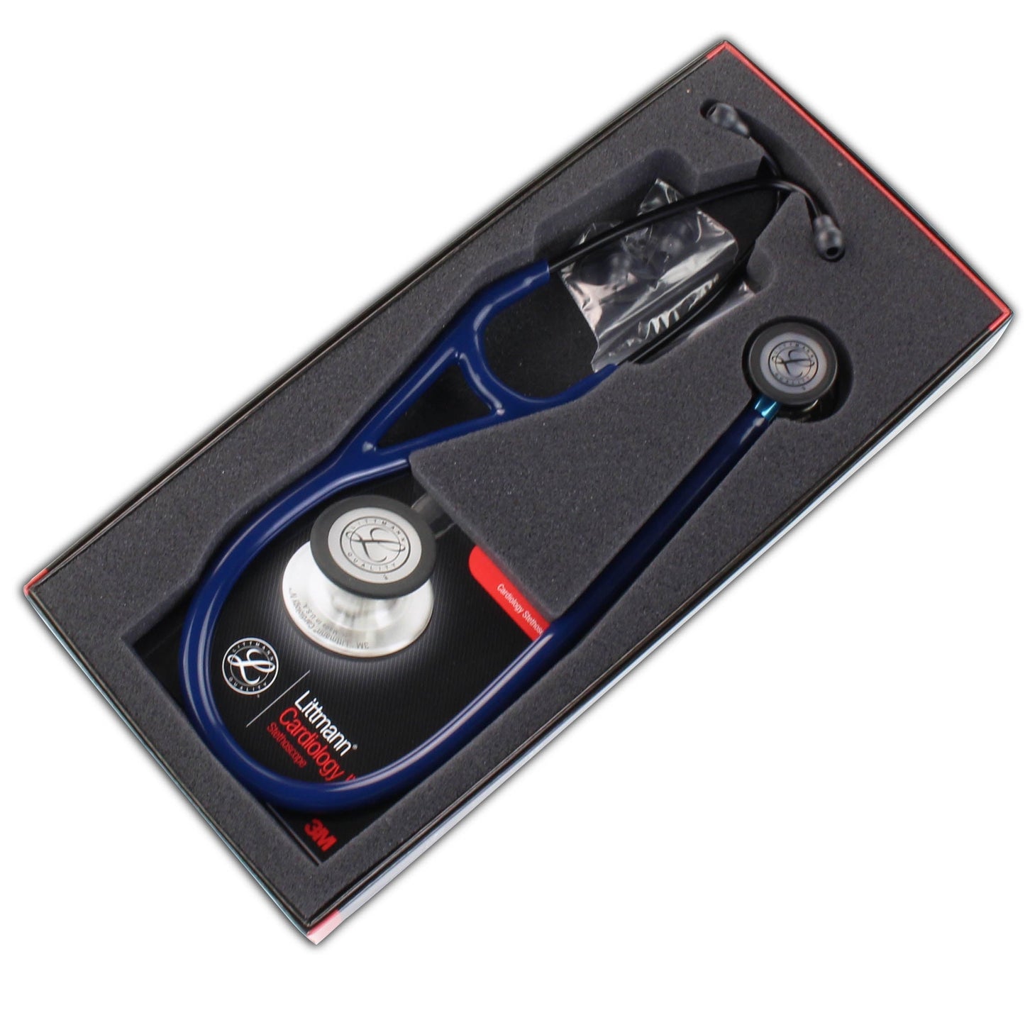 Littmann Cardiology IV Diagnostic Stethoscope: Polished Smoke & Navy - Blue Stem 6202 - Over Engraved - Littmann Stethoscopes