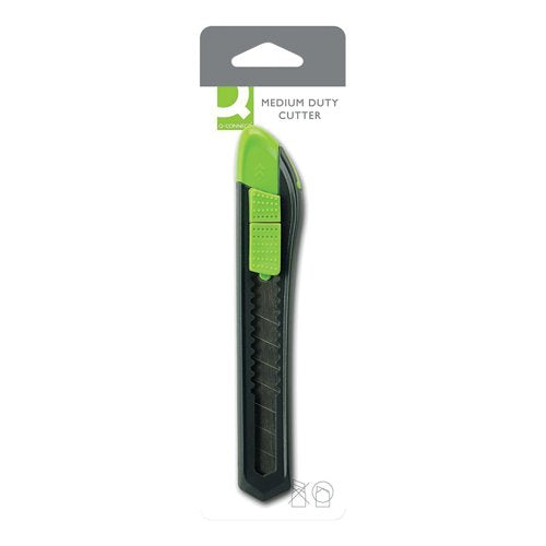 Q-Connect Medium Duty 18mm Cutting Knife Black/Green -