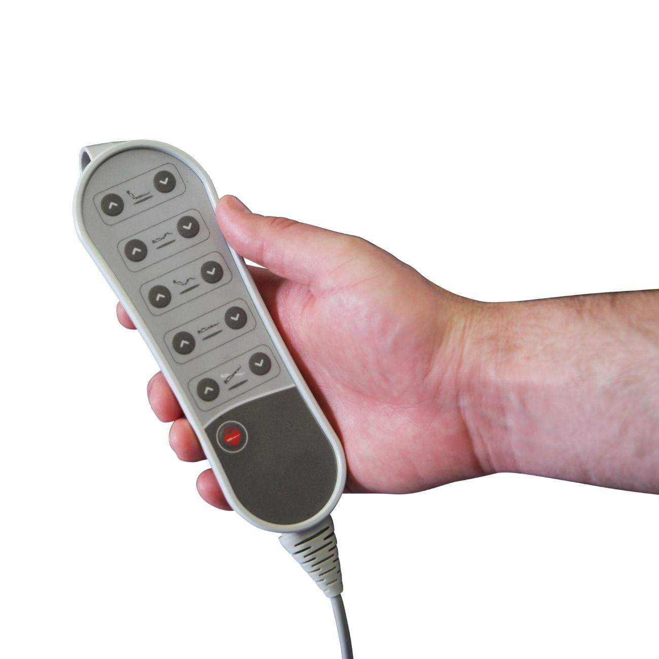 Stabil Klinical 3-Section Couch with Electric Backrest - White Frame and Navy Upholstery -