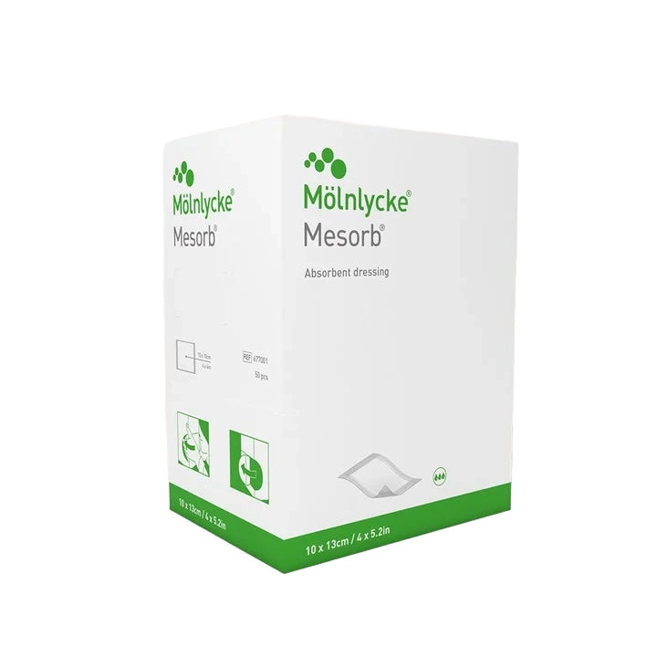 Mesorb Absorbent Dressing with Exudate Barrier - 20cm x 20cm - Pack of 10 -